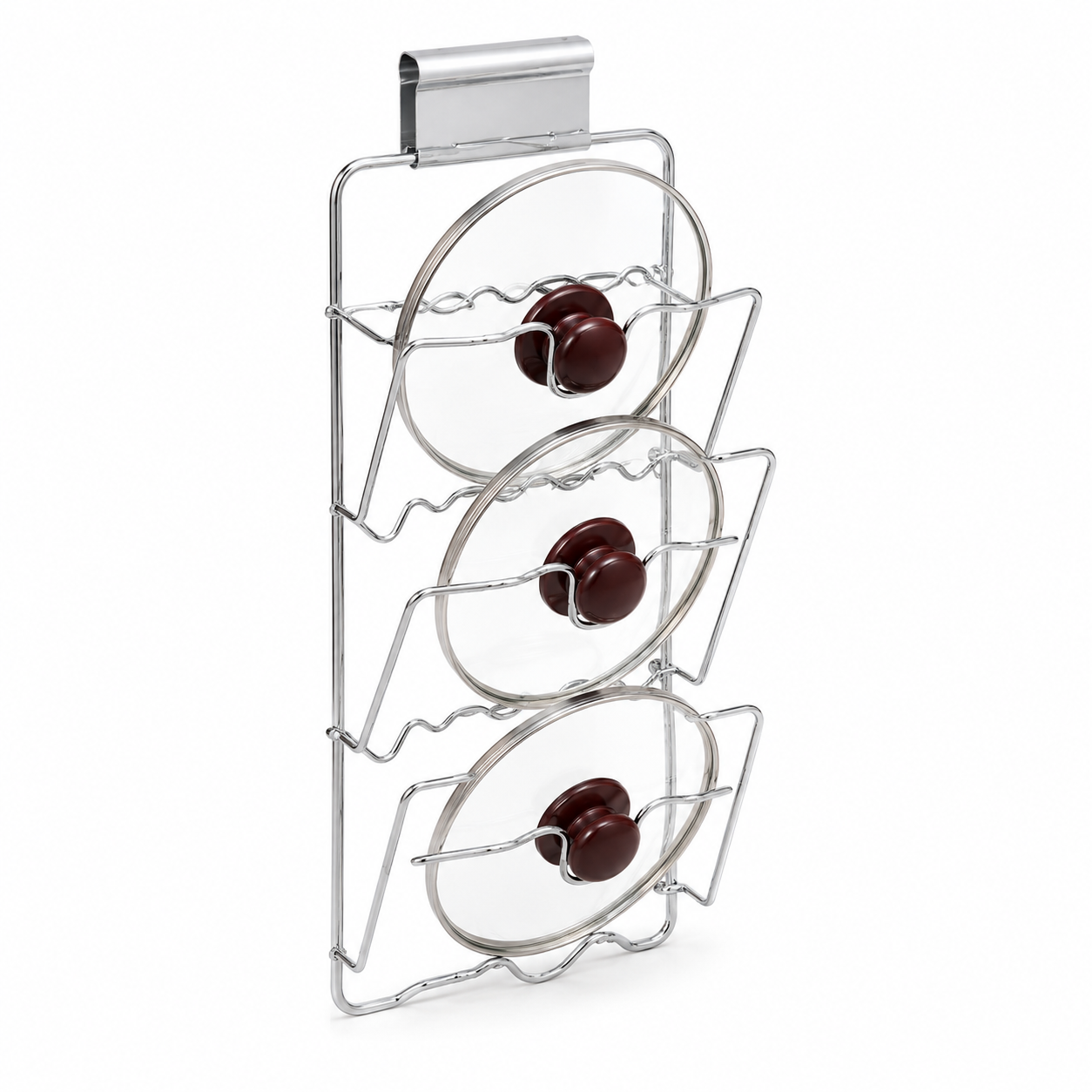 WALL DOOR CUPBOARD SAUCEPANS PAN LIDS STORAGE RACK HOLDER HOLDS 3 or 5 LIDS UK