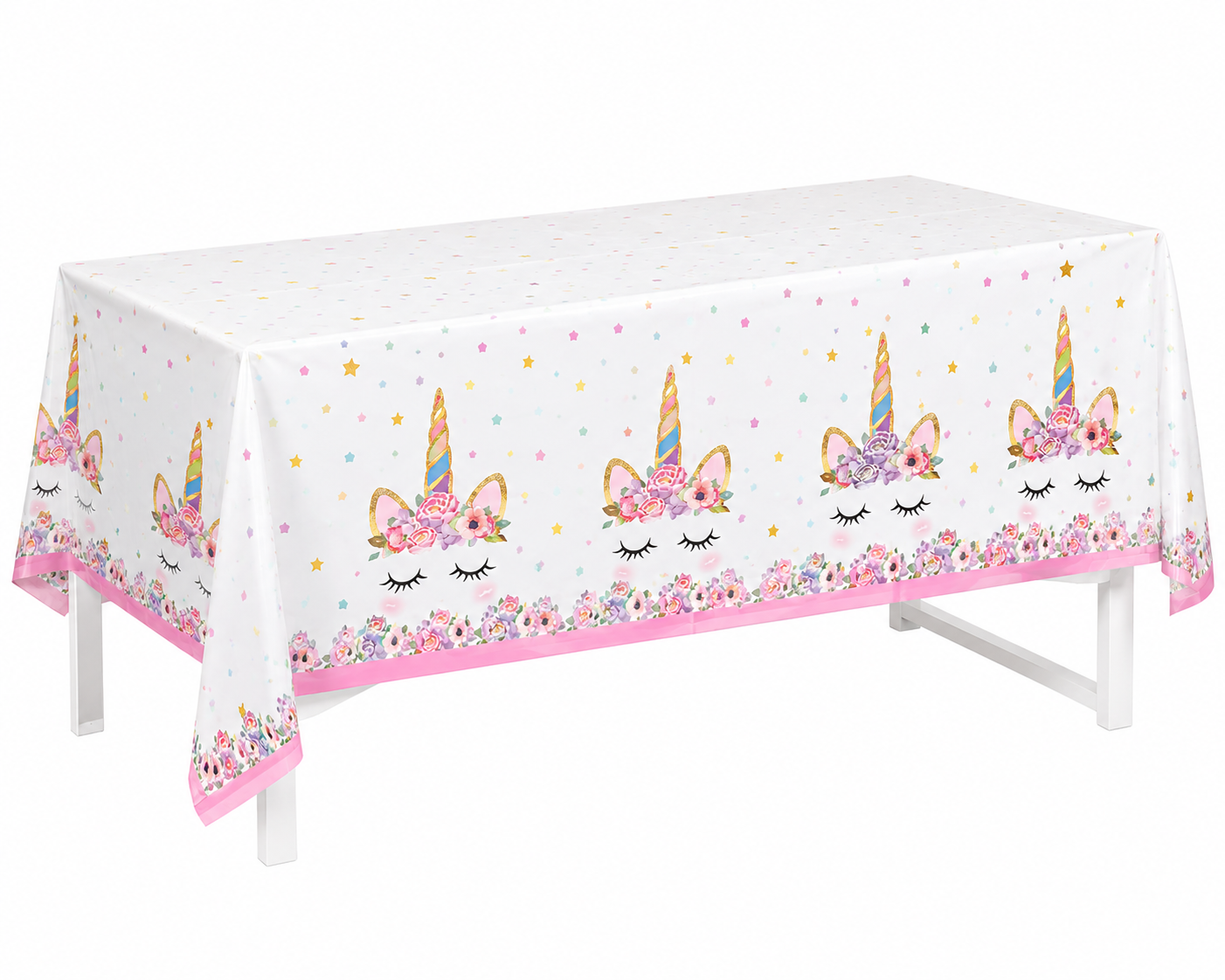 LARGE Polka Dot Sky Unicorn TableCloth Cover Children's Party Happy Birthday