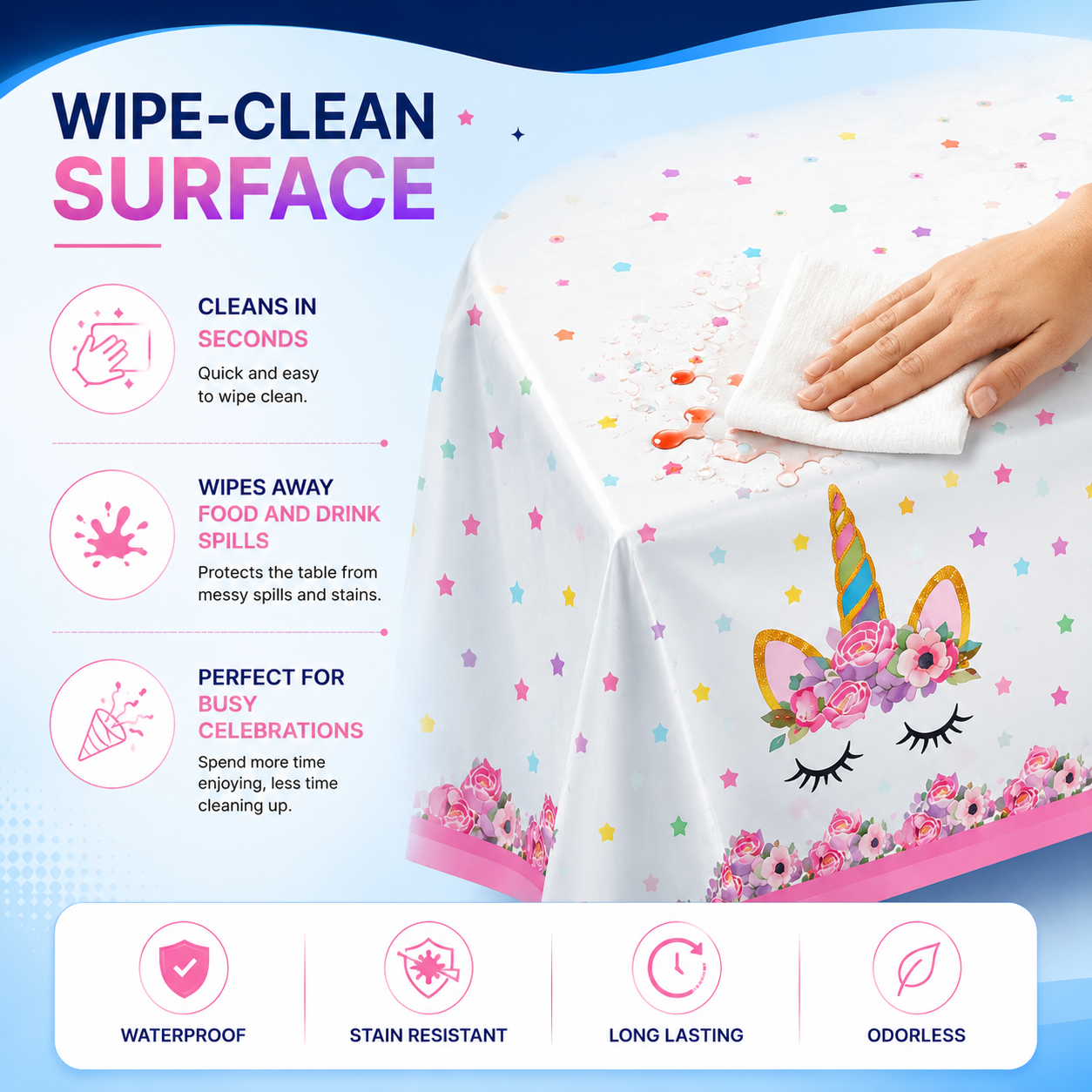 Unicorn Photography Backdrop Party Birthday Photo Background Baby Shower UK