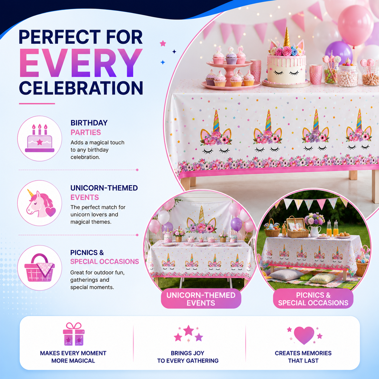 Unicorn Photography Backdrop Party Birthday Photo Background Baby Shower UK