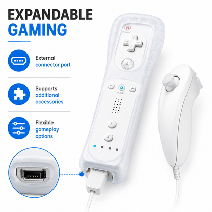 REMOTE CONTROLLER FOR NINTENDO WII CONSOLE + NUNCHUCK NUNCHUK + SILICON + STRAP