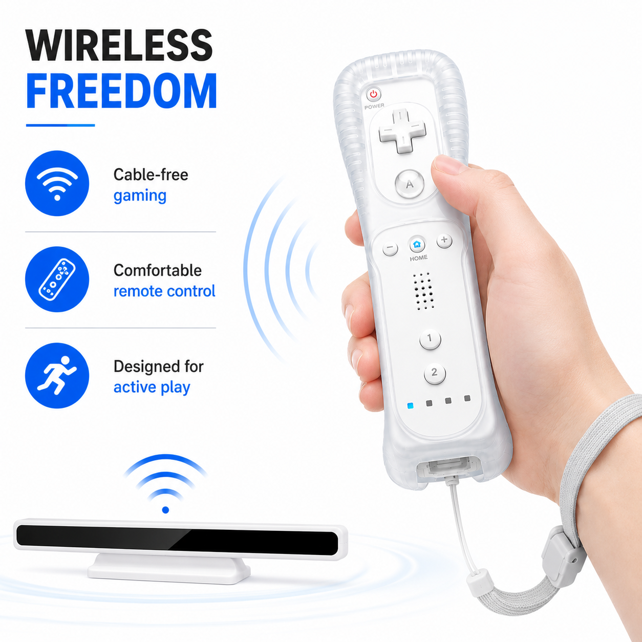 REMOTE CONTROLLER FOR NINTENDO WII CONSOLE + NUNCHUCK NUNCHUK + SILICON + STRAP