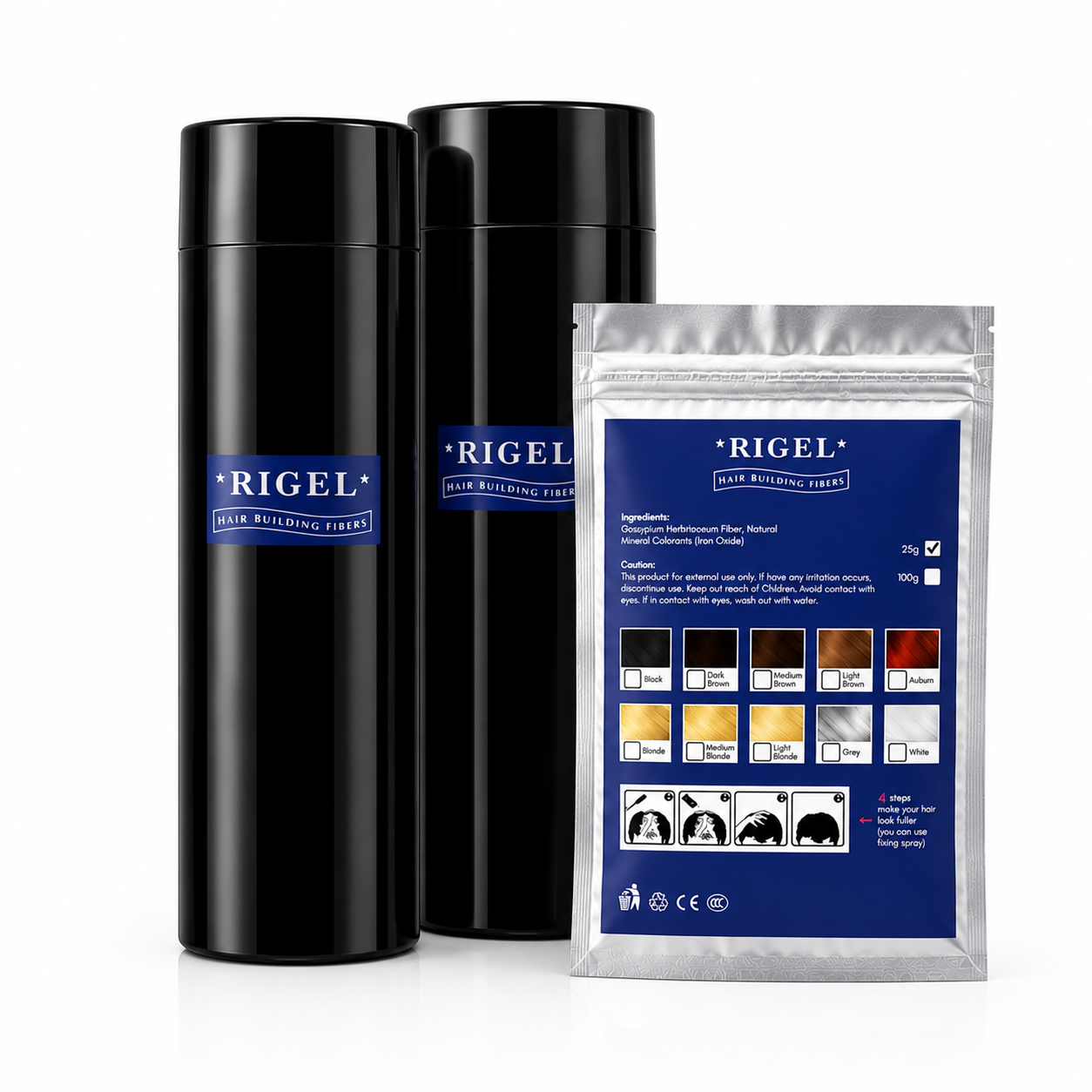 2X Hair Building Fibre Jar Fibers Hair Thickening Keratin Kit 25grms each UK