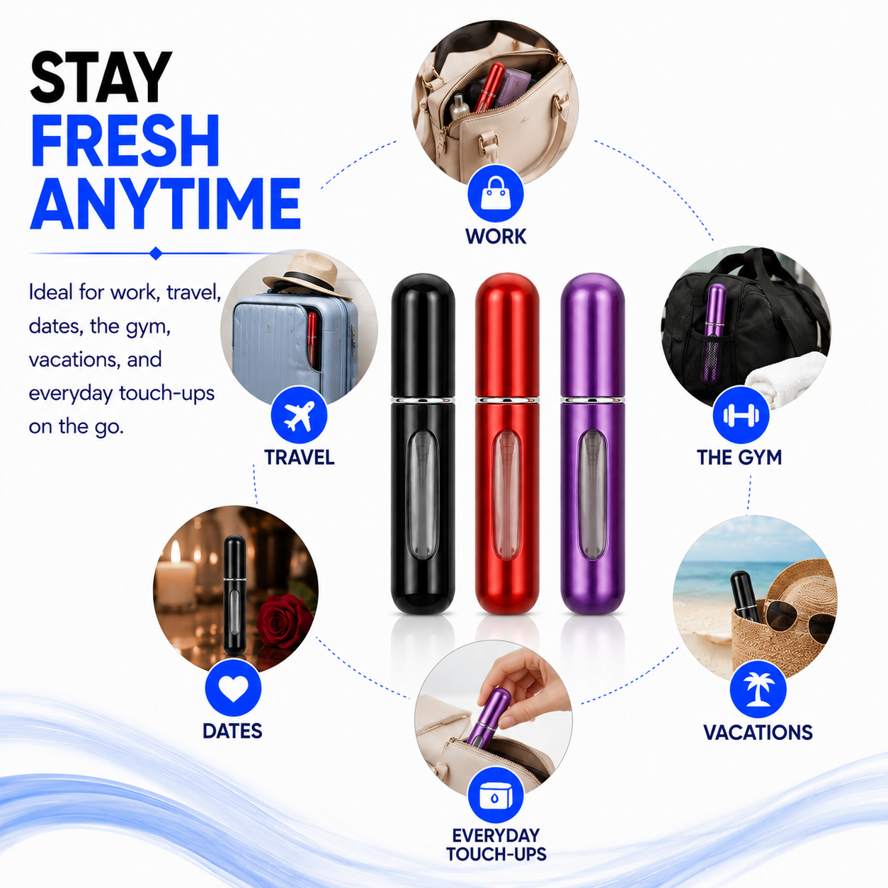 Aftershave Perfume Atomiser Travel Refillable Bottle Portable Handbag Spray