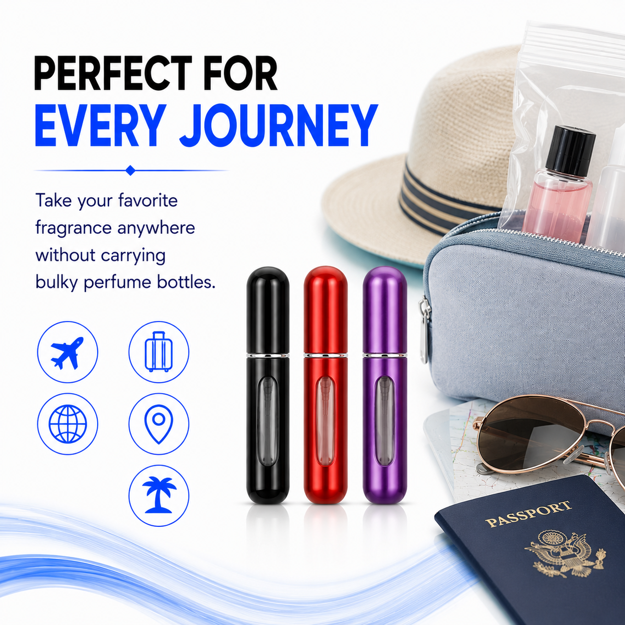 Aftershave Perfume Atomiser Travel Refillable Bottle Portable Handbag Spray