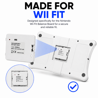 HIGH CAPACITY USB RECHARGEABLE BATTERY PACK FOR Wii FIT BALANCE BOARD
