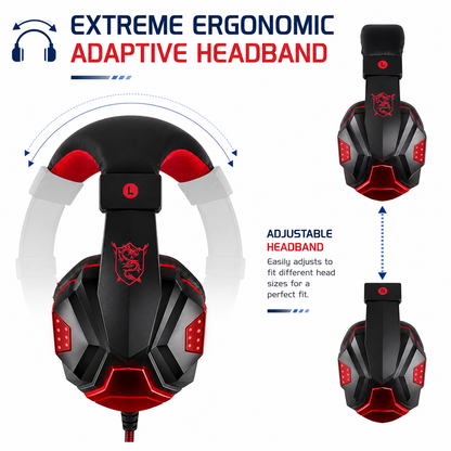 HEADSET HEADPHONE WITH MICROPHONE FOR XBOX ONE & S PS4 PRO LAPTOP Led Light