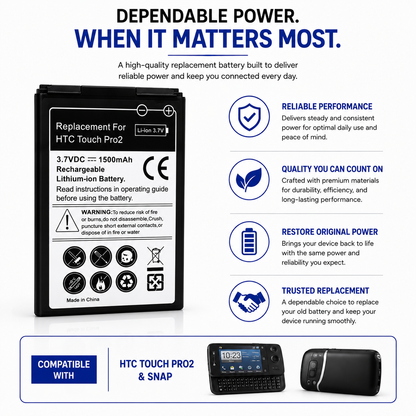 BATTERY FOR HTC TOUCH PRO2 PRO 2 NEW HIGH CAPACITY UK SELLER