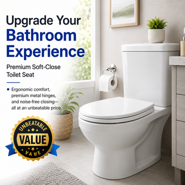 Kikzi® SOFT CLOSE TOILET SEAT LUXURY OVAL WITH METAL FIXING HINGES QUICK RELEASE