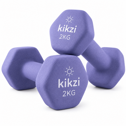 Premium Neoprene Dumbbell Pair - Cast Iron Core, Odor-Free & Non-Slip Grip. Hex Anti-Roll Hand Weights for Exercise, Workouts, Home Gym, Yoga & Pilates (1kg to 10kg)