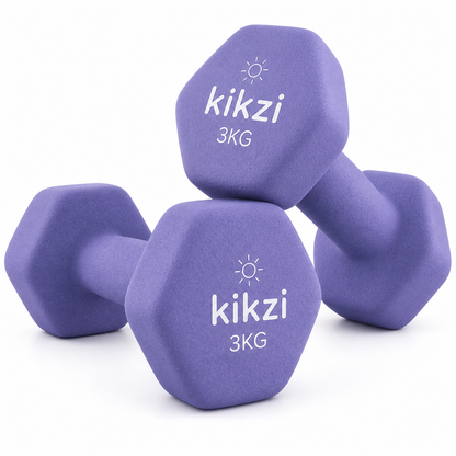 Premium Neoprene Dumbbell Pair - Cast Iron Core, Odor-Free & Non-Slip Grip. Hex Anti-Roll Hand Weights for Exercise, Workouts, Home Gym, Yoga & Pilates (1kg to 10kg)