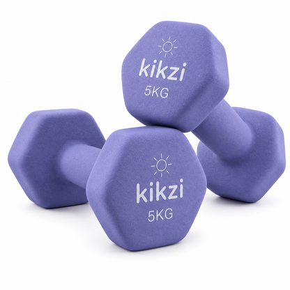 Premium Neoprene Dumbbell Pair - Cast Iron Core, Odor-Free & Non-Slip Grip. Hex Anti-Roll Hand Weights for Exercise, Workouts, Home Gym, Yoga & Pilates (1kg to 10kg)