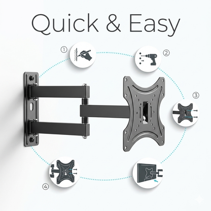 TV WALL MOUNT BRACKET 14 TO 42 TILT SWIVEL FLAT LED LCD OLED QLED FOR 40 42 INCH
