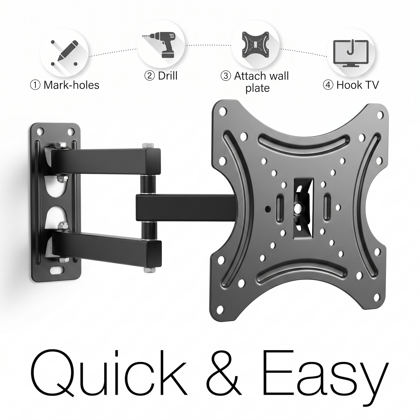 TV WALL MOUNT BRACKET 14 TO 42 TILT SWIVEL FLAT LED LCD OLED QLED FOR 40 42 INCH