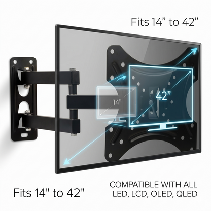 TV WALL MOUNT BRACKET 14 TO 42 TILT SWIVEL FLAT LED LCD OLED QLED FOR 40 42 INCH