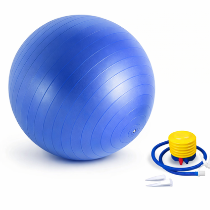 85cm ANTI BURST YOGA EXERCISE GYM PREGNANCY SWISS FITNESS ABS BALL + PUMP BLUE