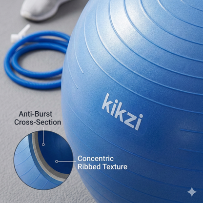 85cm ANTI BURST YOGA EXERCISE GYM PREGNANCY SWISS FITNESS ABS BALL + PUMP BLUE