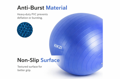 85cm ANTI BURST YOGA EXERCISE GYM PREGNANCY SWISS FITNESS ABS BALL + PUMP BLUE