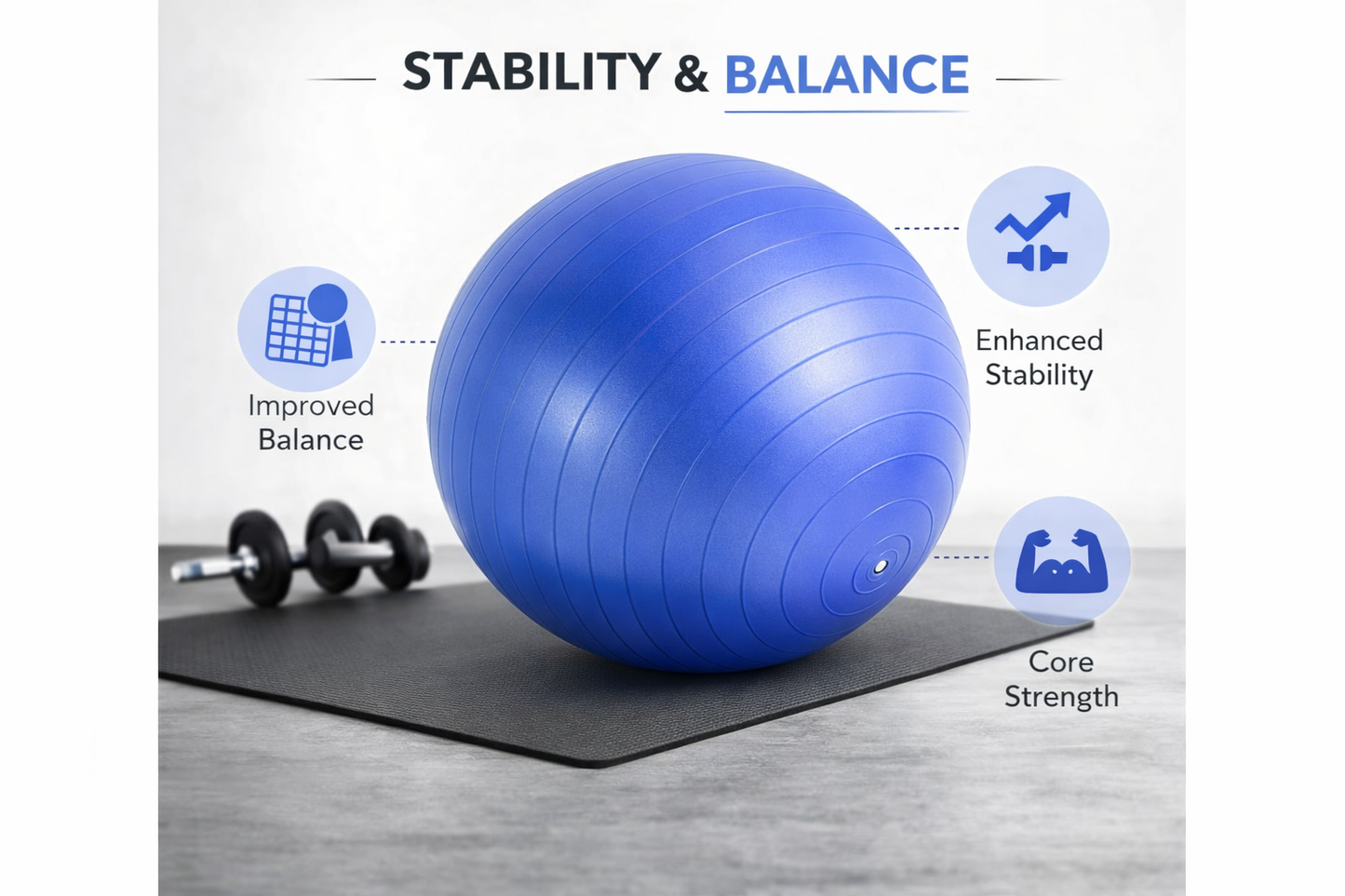 85cm ANTI BURST YOGA EXERCISE GYM PREGNANCY SWISS FITNESS ABS BALL + PUMP BLUE