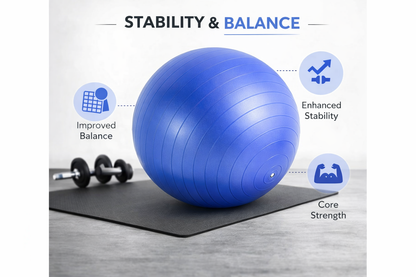 85cm ANTI BURST YOGA EXERCISE GYM PREGNANCY SWISS FITNESS ABS BALL + PUMP BLUE