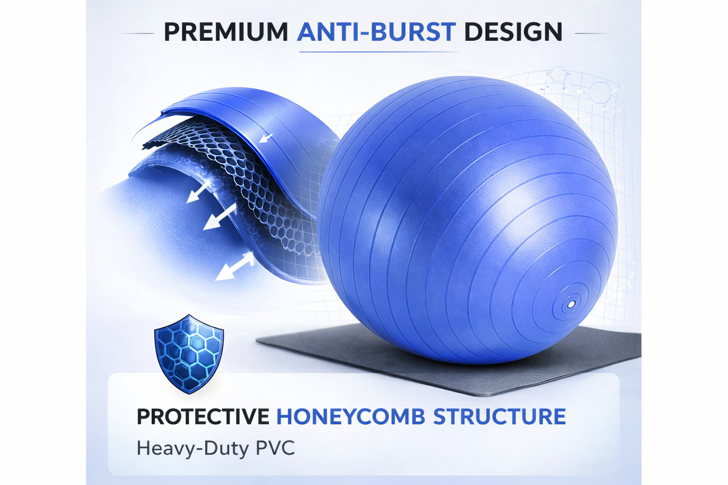 85cm ANTI BURST YOGA EXERCISE GYM PREGNANCY SWISS FITNESS ABS BALL + PUMP BLUE