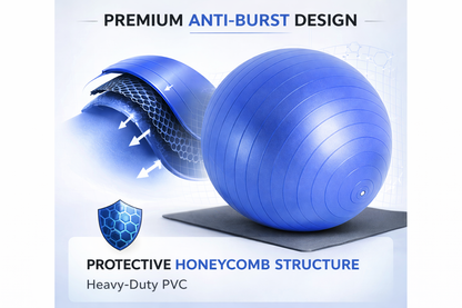 85cm ANTI BURST YOGA EXERCISE GYM PREGNANCY SWISS FITNESS ABS BALL + PUMP BLUE