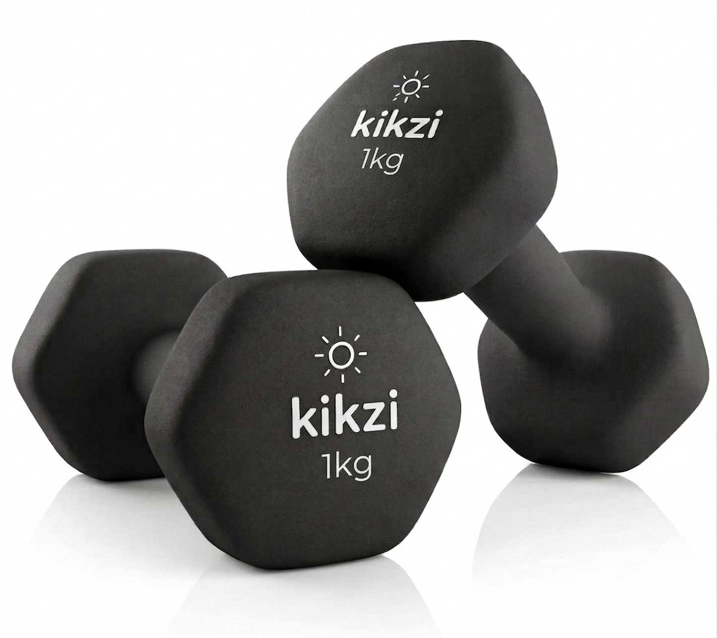 Premium Neoprene Dumbbell Pair - Cast Iron Core, Odor-Free & Non-Slip Grip. Hex Anti-Roll Hand Weights for Exercise, Workouts, Home Gym, Yoga & Pilates (1kg to 10kg)