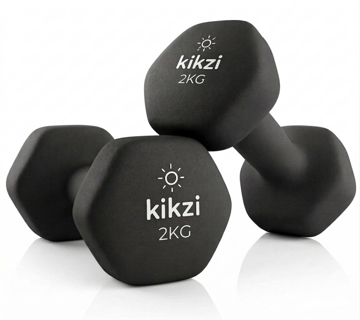 Premium Neoprene Dumbbell Pair - Cast Iron Core, Odor-Free & Non-Slip Grip. Hex Anti-Roll Hand Weights for Exercise, Workouts, Home Gym, Yoga & Pilates (1kg to 10kg)