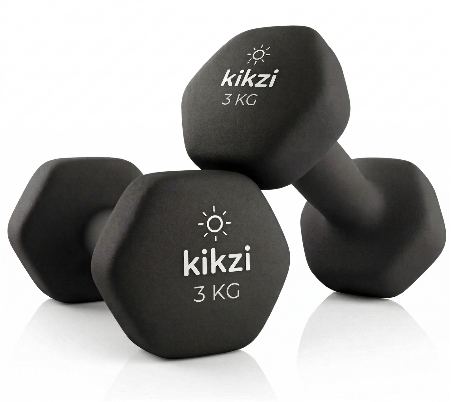 Premium Neoprene Dumbbell Pair - Cast Iron Core, Odor-Free & Non-Slip Grip. Hex Anti-Roll Hand Weights for Exercise, Workouts, Home Gym, Yoga & Pilates (1kg to 10kg)