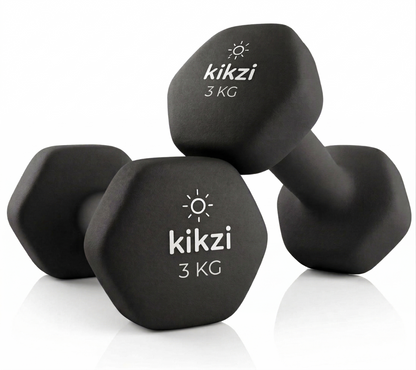 Premium Neoprene Dumbbell Pair - Cast Iron Core, Odor-Free & Non-Slip Grip. Hex Anti-Roll Hand Weights for Exercise, Workouts, Home Gym, Yoga & Pilates (1kg to 10kg)