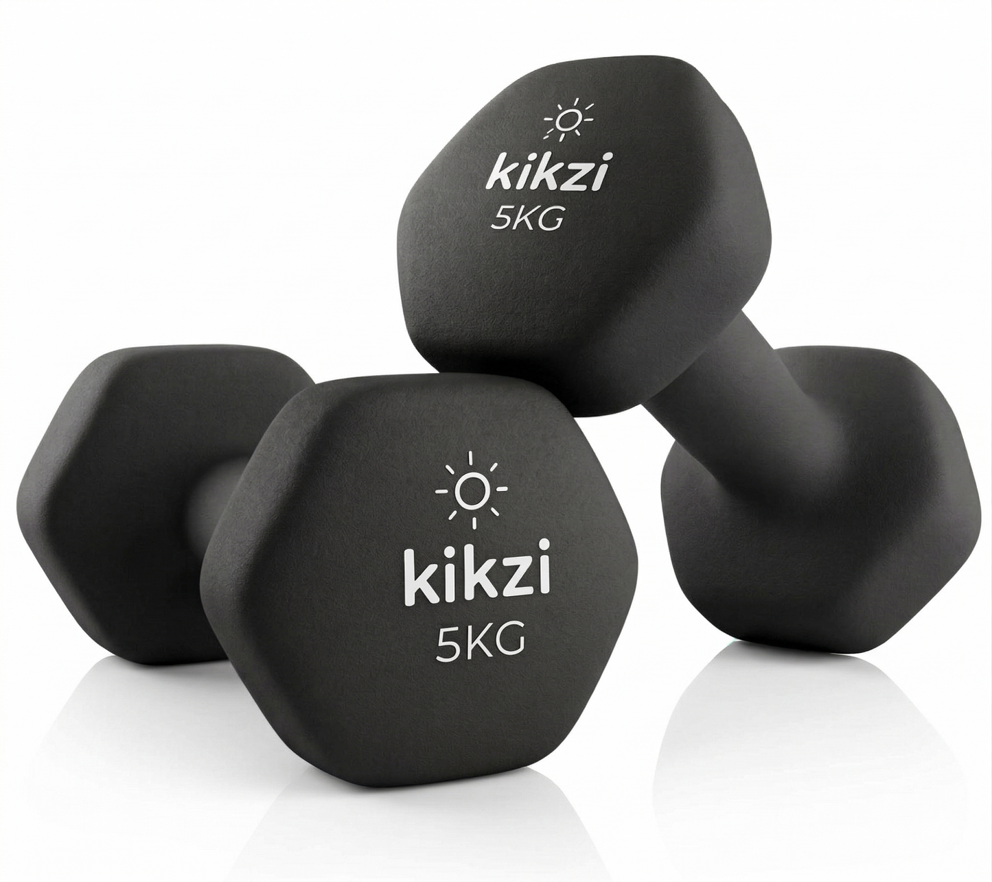 Premium Neoprene Dumbbell Pair - Cast Iron Core, Odor-Free & Non-Slip Grip. Hex Anti-Roll Hand Weights for Exercise, Workouts, Home Gym, Yoga & Pilates (1kg to 10kg)