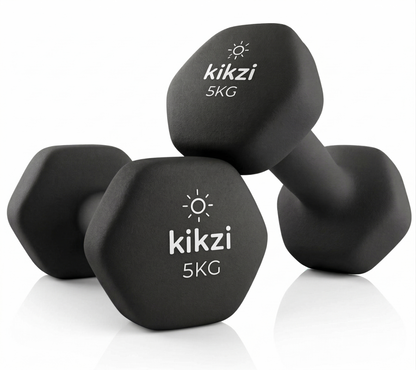 Premium Neoprene Dumbbell Pair - Cast Iron Core, Odor-Free & Non-Slip Grip. Hex Anti-Roll Hand Weights for Exercise, Workouts, Home Gym, Yoga & Pilates (1kg to 10kg)