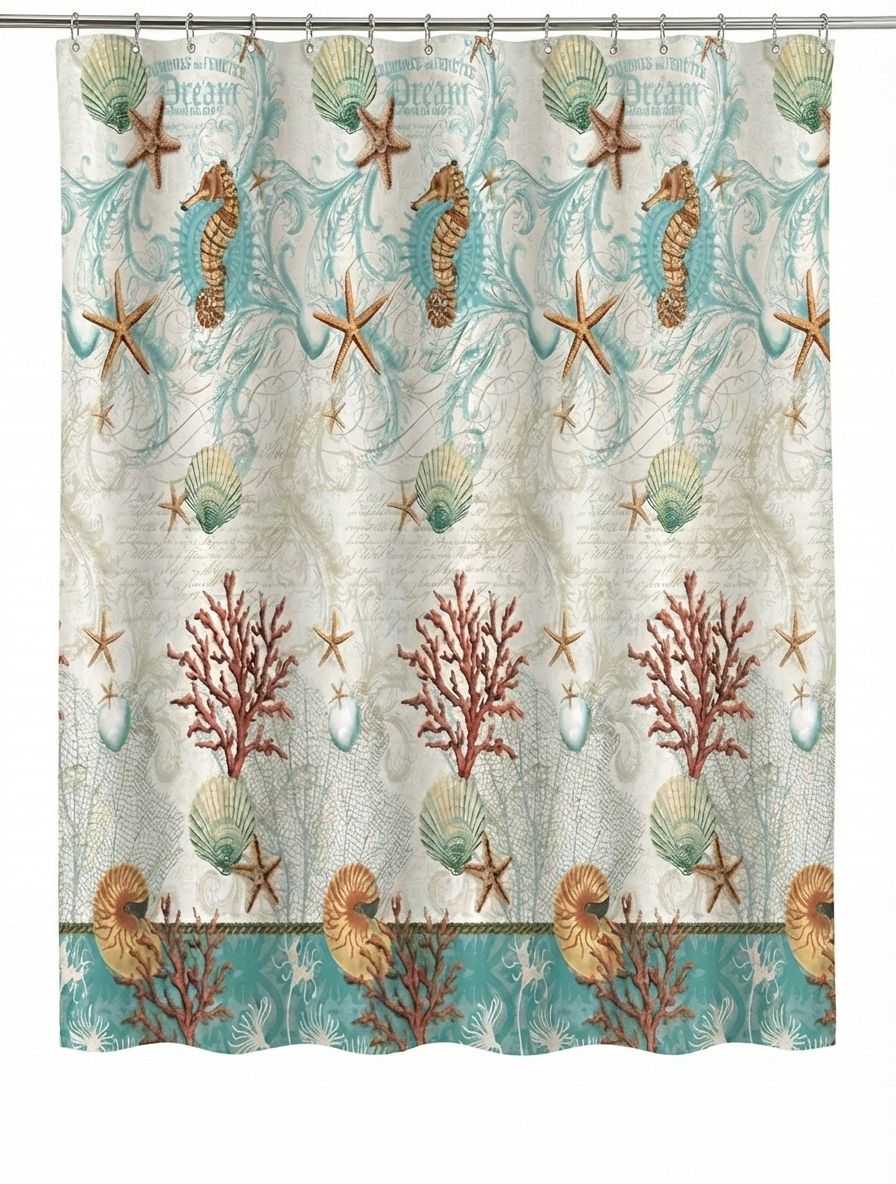 SHOWER CURTAIN 100% POLYESTER FABRIC MODERN DESIGNER WASHABLE + 12 HOOKS 180*180