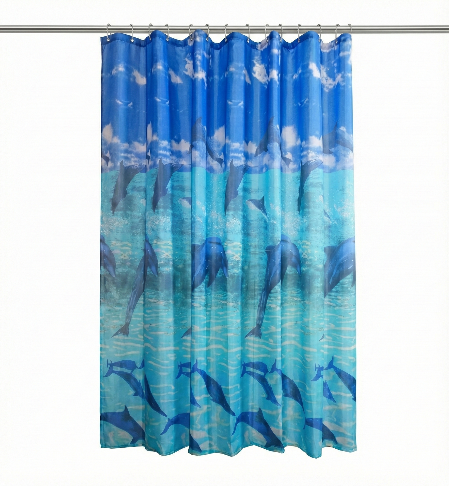 SHOWER CURTAIN 100% POLYESTER FABRIC MODERN DESIGNER WASHABLE + 12 HOOKS 180*180