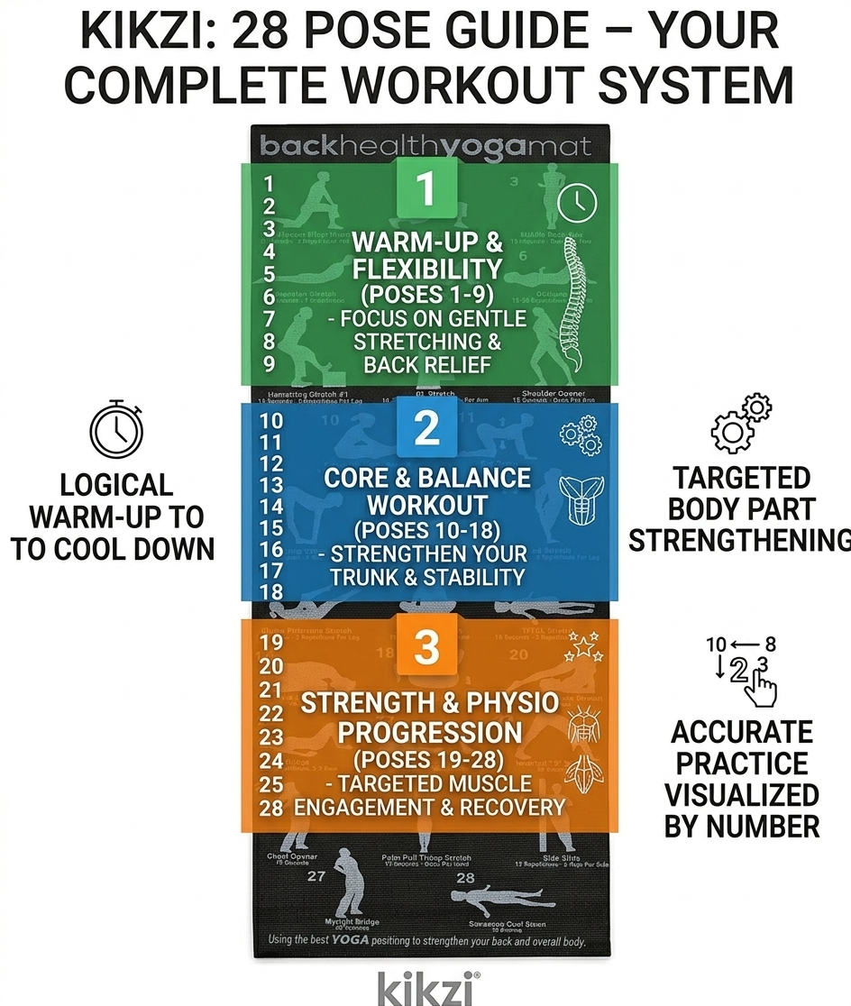 28 POSITION EXERCISE GYM YOGA MAT GUIDE FITNESS PILATES WORKOUT PHYSIO NON SLIP