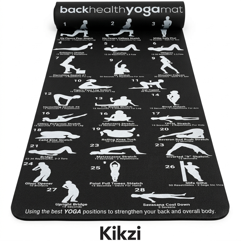 28 POSITION EXERCISE GYM YOGA MAT GUIDE FITNESS PILATES WORKOUT PHYSIO NON SLIP