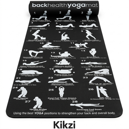 28 POSITION EXERCISE GYM YOGA MAT GUIDE FITNESS PILATES WORKOUT PHYSIO NON SLIP