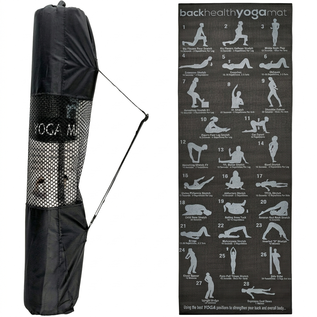 28 POSITION EXERCISE GYM YOGA MAT GUIDE FITNESS PILATES WORKOUT PHYSIO NON SLIP
