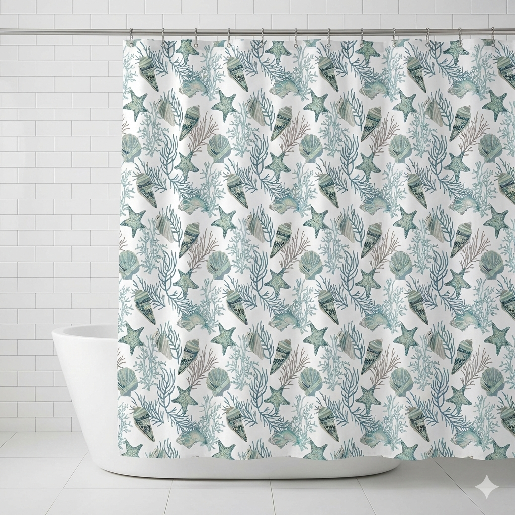 SHOWER CURTAIN 100% POLYESTER FABRIC MODERN DESIGNER WASHABLE + 12 HOOKS 180*180