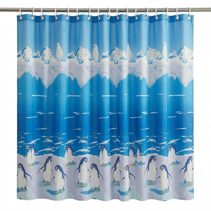 SHOWER CURTAIN 100% POLYESTER FABRIC MODERN DESIGNER WASHABLE + 12 HOOKS 180*180