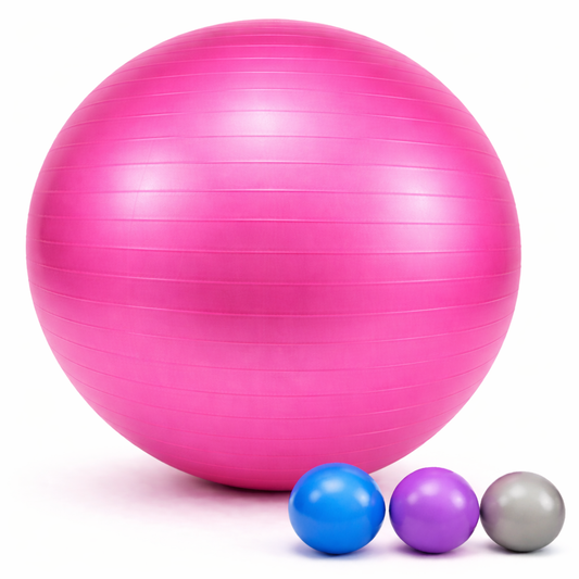 65cm GYM YOGA BALL ANTI BURST EXERCISE PREGNANCY SWISS FITNESS ABS + PUMP PINK
