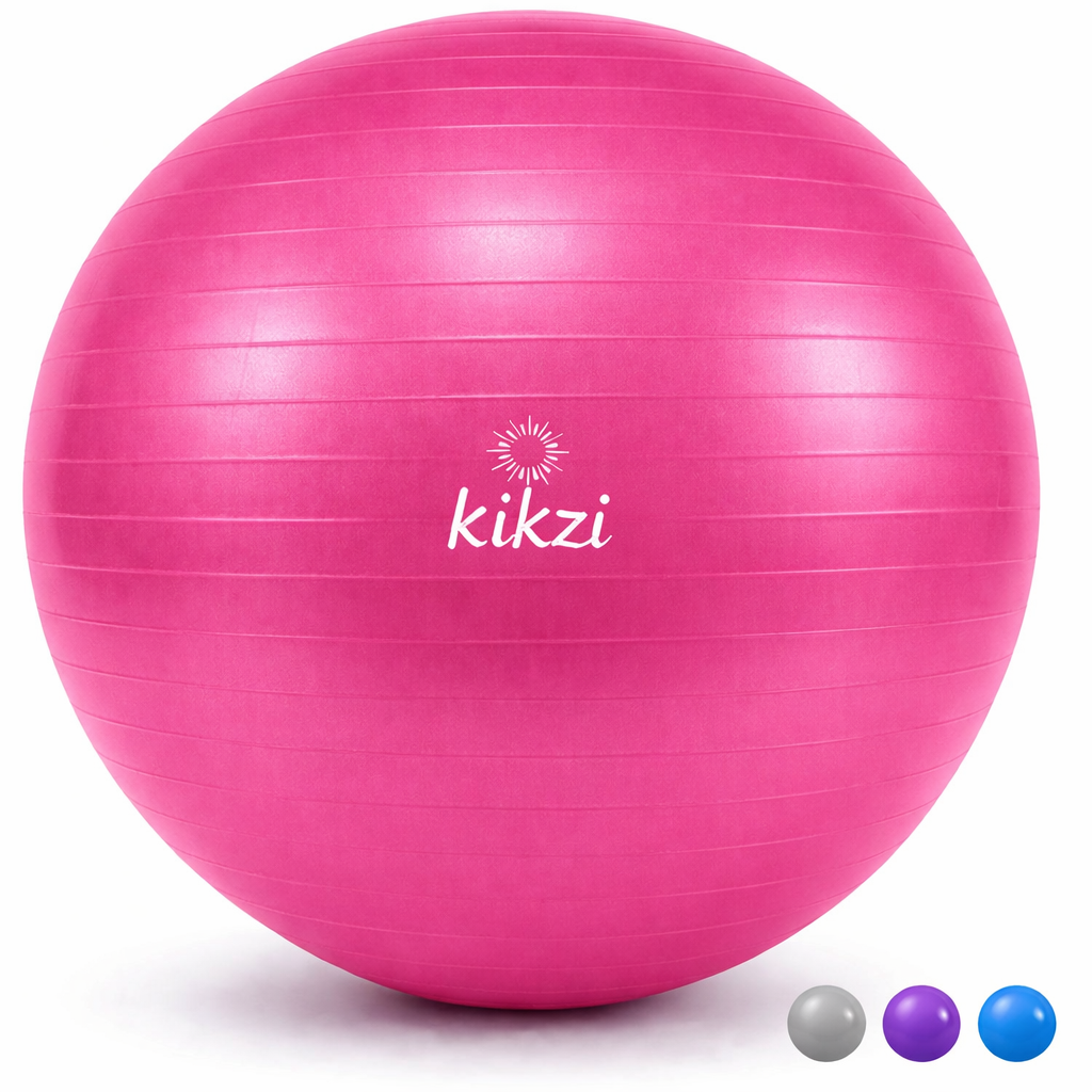65cm GYM YOGA BALL ANTI BURST EXERCISE PREGNANCY SWISS FITNESS ABS + PUMP PINK