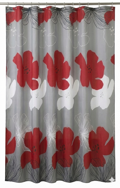 SHOWER CURTAIN 100% POLYESTER FABRIC MODERN DESIGNER WASHABLE + 12 HOOKS 180*180