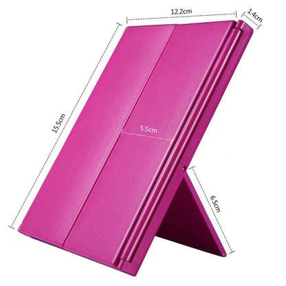 Tri Fold 8 LED Travel Mirror Cosmetic Makeup Foldable Compact Pocket with Stand