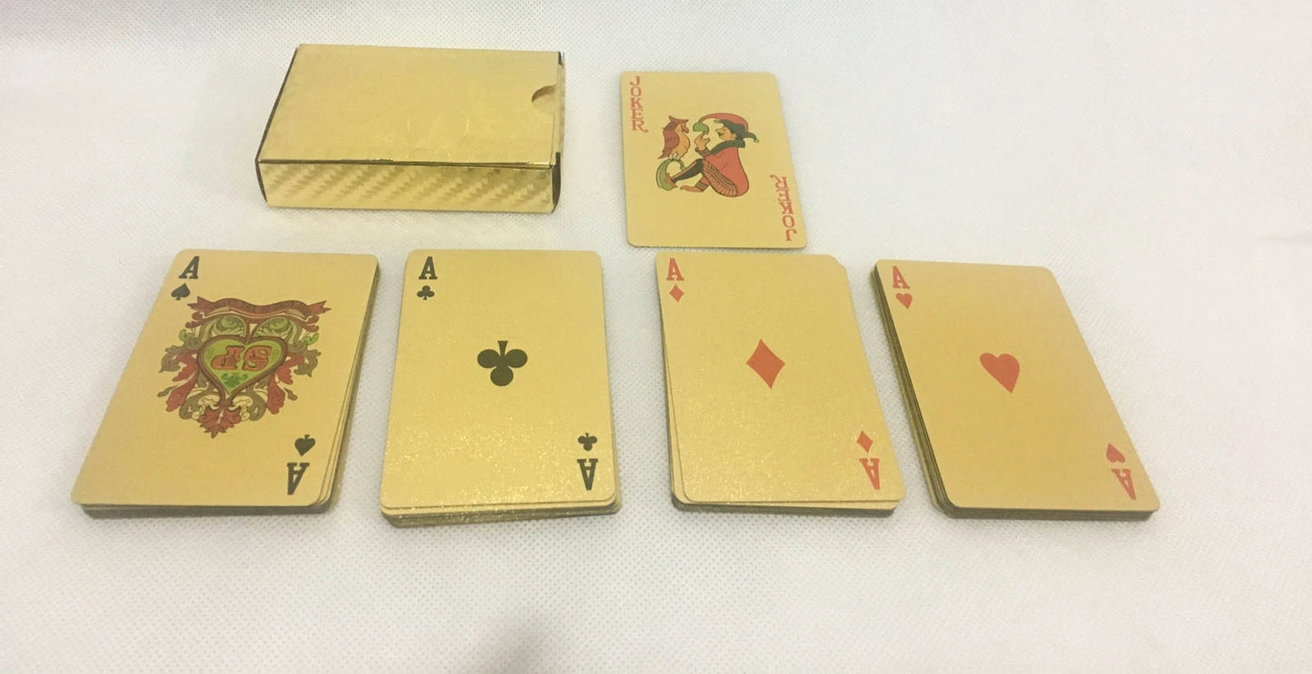 24K Gold Plated Playing Cards Poker Game Deck Gift Box 99.9% Waterproof UK post