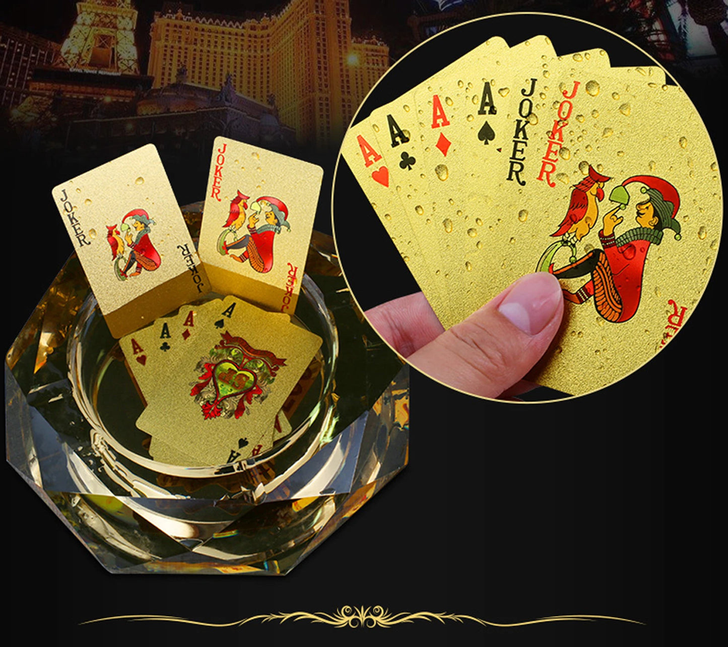 24K Gold Plated Playing Cards Poker Game Deck Gift Box 99.9% Waterproof UK post