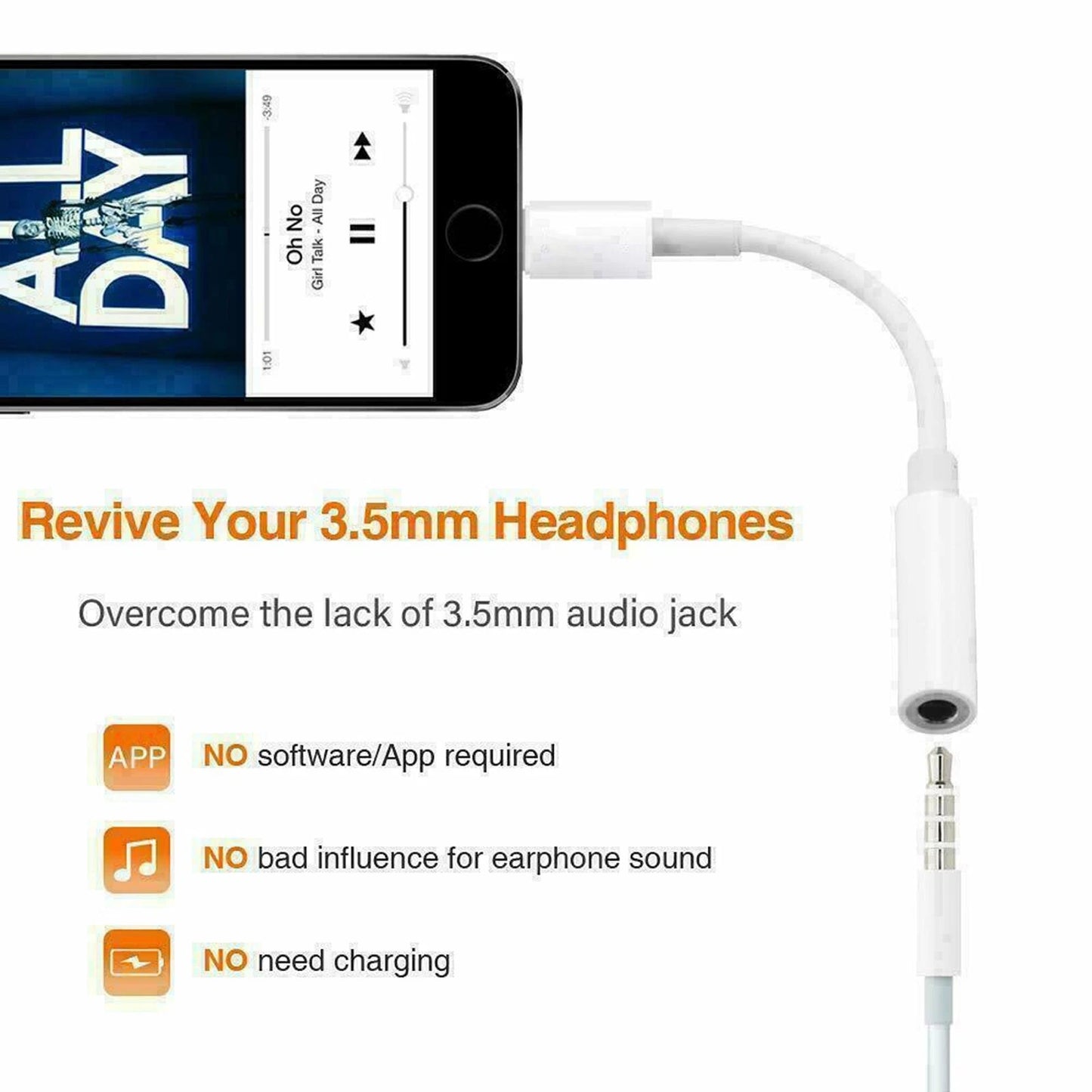 3.5mm Headphone Jack Adapter Splitter for iphone 8 X 10 11 12 13 14 mini Plus