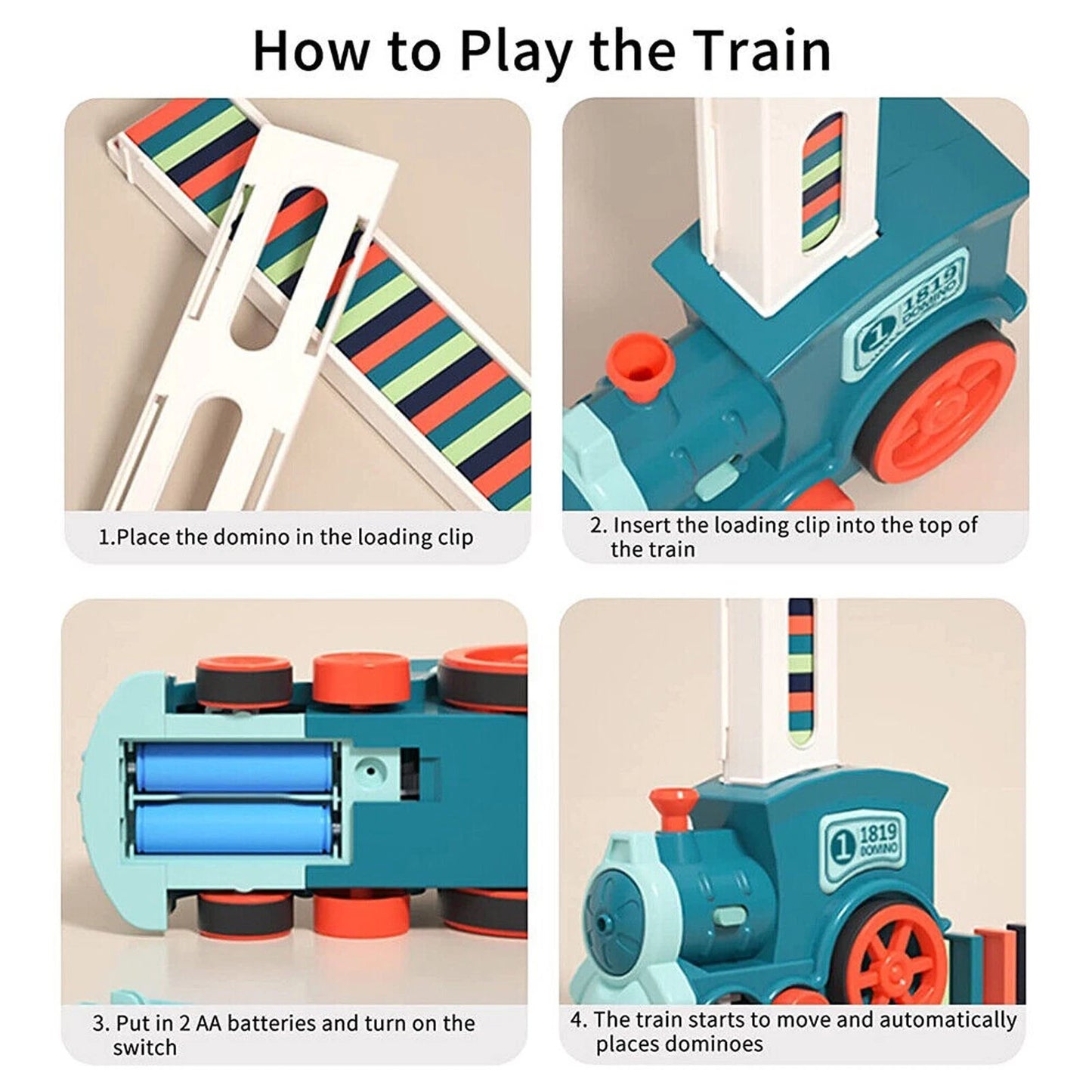 Domino Train with Block Sets Creative Educational Toy DIY or Domino blocks