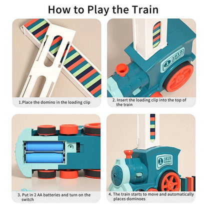 Domino Train with Block Sets Creative Educational Toy DIY or Domino blocks