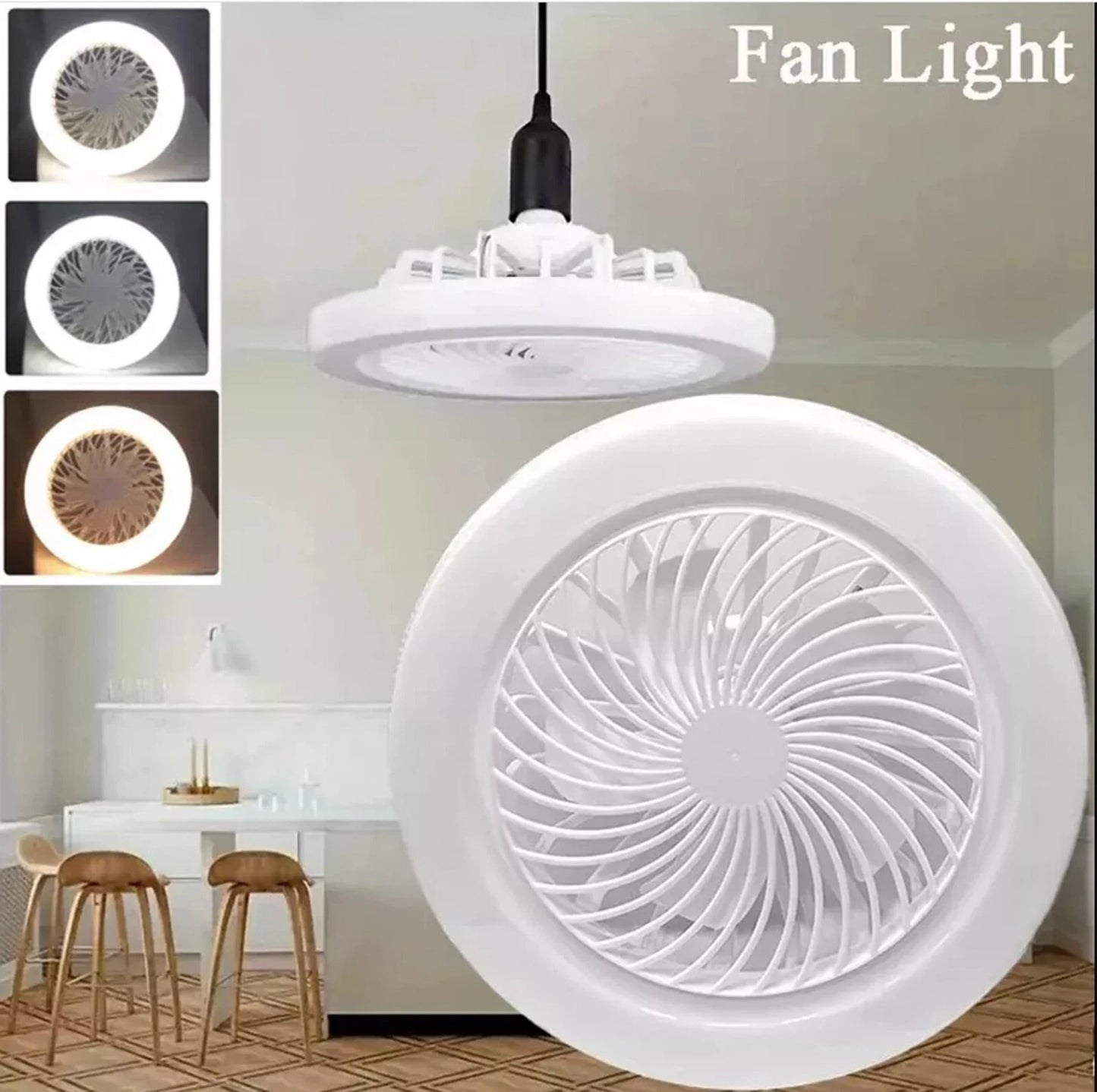 LED Ceiling Light Fan 3 in 1 Night light Remote Control 3 Fan speed 3 Colours